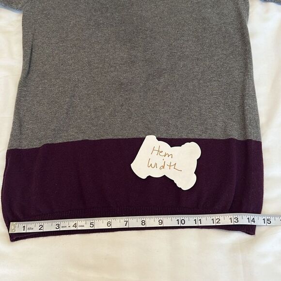 Tommy Hilfiger cotton/cashmere blend size S purple/gray colorblock sweater EUC - Picture 8 of 9